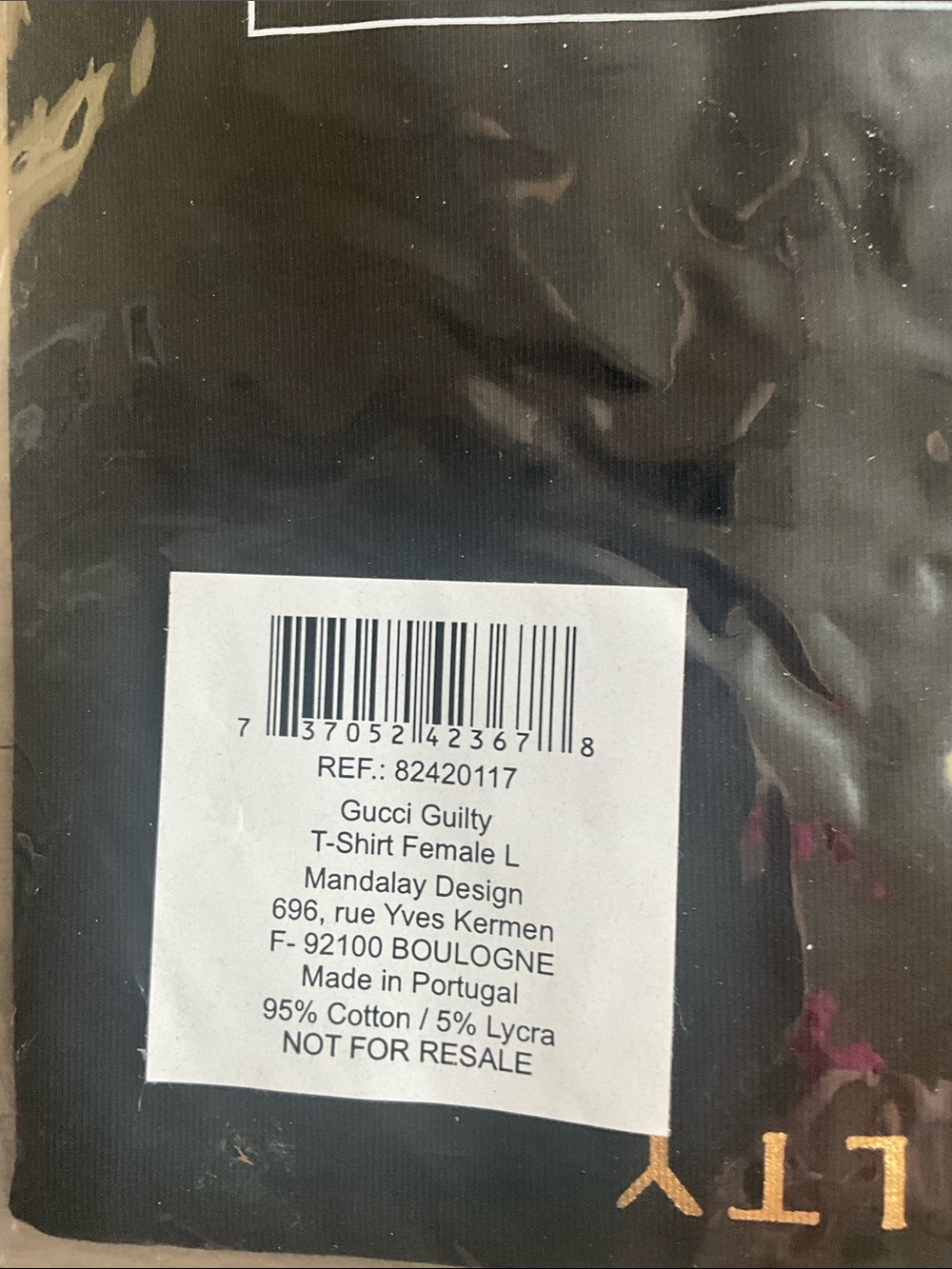 Women’s Gucci Black Promotional T Shirt Large V Neck Long Sleeve - Picture 8 of 8